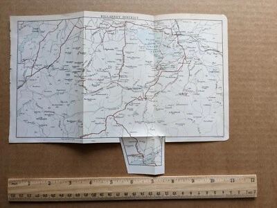 1888 Mapa del distrito de Killarney Irlanda cromolitografía antigua Foto 1 de 2