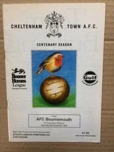 Cheltenham Town V AFC Bournemouth FA Cup 1992-1993 - Picture 1 of 1