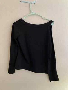 Armani Exchange Women's Top Size Large Black Cold Shoulder Long Sleeve - Picture 1 of 14