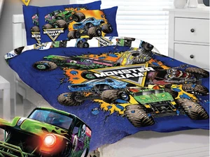 Monster Jam Trucks Home Range -Single/US Twin Bed Quilt Cover Set one pillowcase - Picture 1 of 5