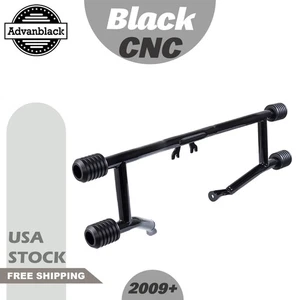 Black CNC ProTek Front High Way Peg Two Step Crash Bar Fits 09+ Harley Touring - Picture 1 of 9