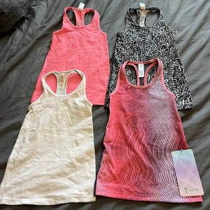 Lululemon Ivivva Girls Size 6 , 4 Razor Back Tank Tops - Picture 1 of 2