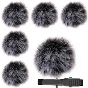 Paquete de 5 micrófonos peludos para exteriores manguito para parabrisas, solapa manguito de viento micro - Imagen 1 de 7