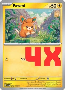 4X Pokémon TCG Pawmi Scarlet & Violet Paldea Evolved 074/193 Regular 2023 NM - Picture 1 of 1