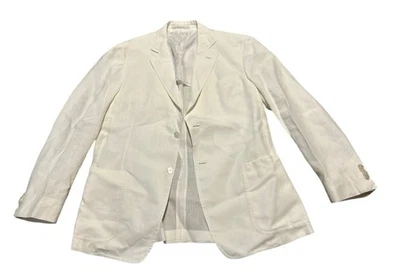 Z Zegna Light 100% Linen Blazer Sport Jacket Mens Size IT54R White 2 Button - Image 1 of 4