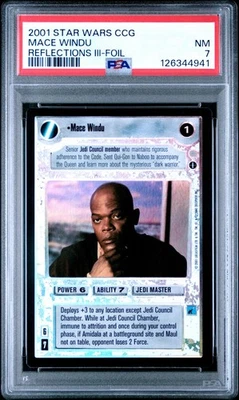 *Mace Windu* PSA NM Star Wars CCG Reflections III Foil w/Stand - Image 1 of 2
