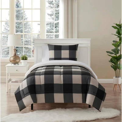 5 Piece Comforter Set Bed in a Bag Buffalo Check Christmas Print All Season S... - Image 1 of 4