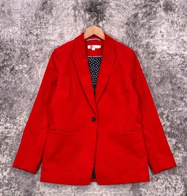 Boden Jacket 8 Womens Red Corduroy Single Button Oversized Blazer - Image 1 of 4