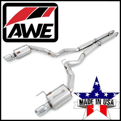 Sistema de escape trasero gato AWE Touring 3" para Ford Mustang GT 2015-2017 cupé 5,0 L Foto 1 de 4