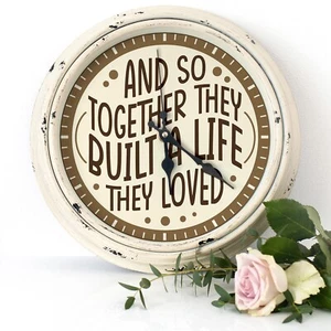 Love Quote Wall Clock Hanging Round Glass Kitchen Home Cute Decor Gift KRC124 - Picture 1 of 11
