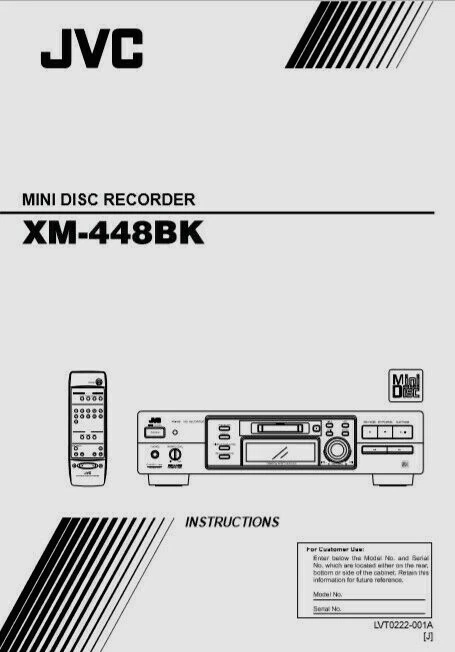 JVC XM-448BK - Minidisc MD Recorder Deck   Operating Instruction - USER MANUAL  - Image 1 of 1