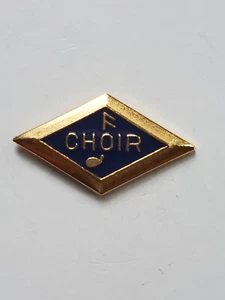 Choir - Navy Blue on Gold Tone Metal Lapel Pin Tie Tack 1/2"x3/4" - Picture 1 of 2