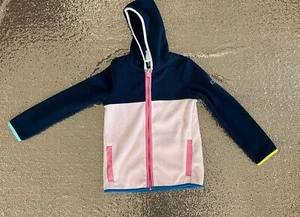 JOULES Girls Elmer Fleece Zip Up Hooded Top  Age 6 7 & 9 Colourblock NEW OE92 - Picture 1 of 12