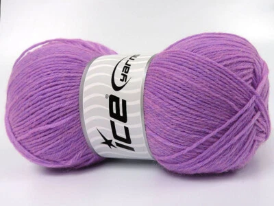 4-Skein Lot Sock Unicolor Yarn Superwash Wool 4x100g/420m Lilac Pink Foto 1 de 4