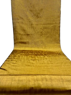 Gold Silk Moire Fabric By The Meter,  Watermark Patterned, Shantung By 2 Meters - Image 1 of 4
