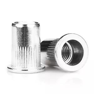Tuerca de remache 5/16"-18, 50 piezas 304 acero inoxidable cabeza plana tuerca roscada inserto N - Imagen 1 de 12