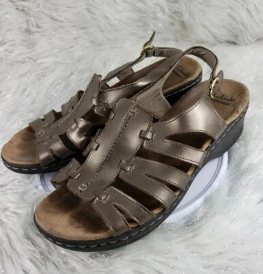 CLARKS COLLECTION 16724 Sandalias Gladiador Peltre Cojín Suave Talla 9.5 Foto 1 de 4