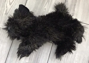 Aurora Scotty Hund Plüsch liegend 12 Zoll schwarz braun Welpe Lovey kostenloser Versand - Bild 1 von 7