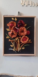 Magnet - Bild aus Leder – ElitEtno atelier, Kühlschrankmagnet,7x9cm , Blumen - Bild 1 von 3