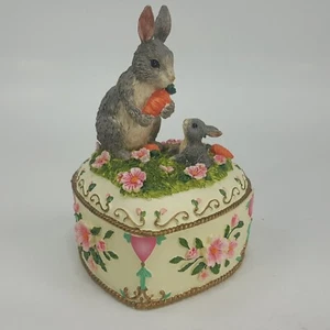 RABBIT & BUNNY  2001 Holsted House Music Box Mothers love Collection PCHHR - Bild 1 von 11