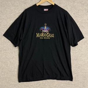 New Orleans Martedì Grasso Maschera T Shirt Uomo XL Ricamata Made In USA - Foto 1 di 4