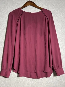 Blusa Loft Mujer Pequeña Borgoña Botones Poliéster Transparente - Imagen 1 de 9