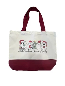 New Silkfly 18”x15” Canvas Bag with Handles Christmas Spirits - Picture 1 of 2