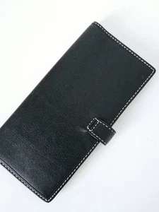Vintage Coach Water Buffalo Leather Bifold Folded Envelope Wallet Black - Picture 1 of 7