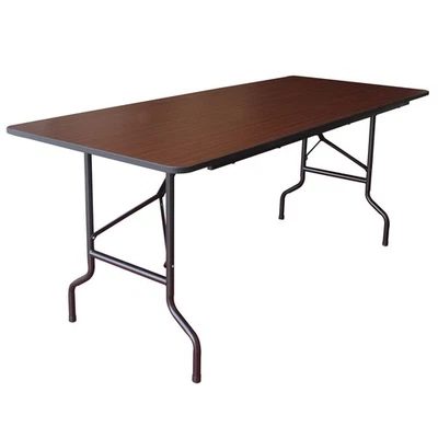 Mesa dobrável de madeira industrial global 72"L x 30"L mogno - Imagem 1 de 4