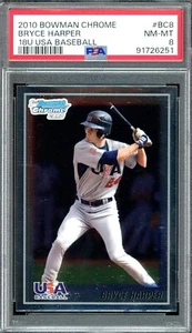 2010 Bowman Chrome #BC8 Bryce Harper 18U Team USA Rookie PSA 8 - Picture 1 of 2