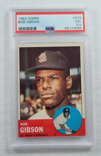 1963 BOB GIBSON Topps Baseball Trading Card-HOF-ST. LOUIS CARDINALS-PSA 5.5