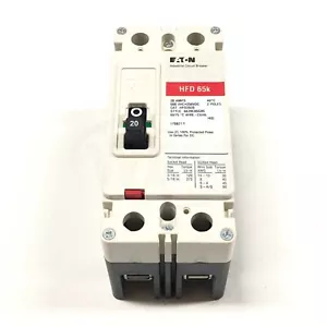 Interruptor de circuito industrial Eaton HFD2020, 2 polos, 20 amperios, 600 vac, 250 vdc - Imagen 1 de 4
