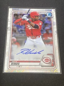 2020 Bowman Chrome Mega Box Rece Hinds Prospect On Card Auto Autograph Mojo - Picture 1 of 2