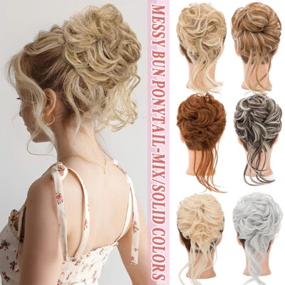 DICK Wie Echt Dutt Haarverlängerung Messy Bun Updo Haarteil Haargummi Hochfrisur - Bild 1 von 4