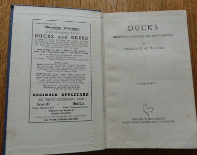 DUCKS 1949 Breeding, Rearing & Management Reginal Appleyard (Poultry) - Image 1 of 4