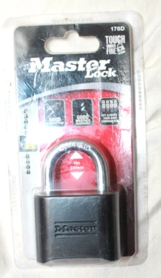 Master Lock Set-Your-Own Combination Padlock, Die-Cast, Black #178D,No 178D -NIB - Image 1 of 3