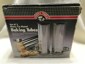 Cooks Tools 2 - Set of 3 Heavy Tin Plated Baking Tubes 1985 (A61) - Picture 1 of 12