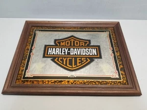 Harley Davidson Motorräder Wandschild Bar Spiegel Schild Holz 19""x15"" Vintage - Bild 1 von 4