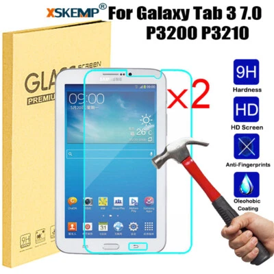 2Pcs For Samsung Galaxy Tab 3 7.0 in P3200 P3210 Tempered Glass Screen Protector - Image 1 of 4