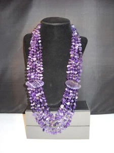 Collar con astillas de amatista multihebra Mine Finds de Jay King piedra preciosa #251 - Imagen 1 de 12