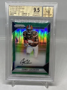 2016 RC COREY COLEMAN ROOKIE AUTO PRIZM GRN BGS 9.5/10 POP 1 - Picture 1 of 6