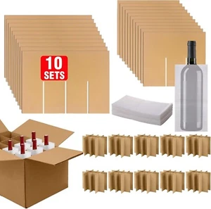 Wine Glass Dividers for Moving – 10 Sets, Fits 16x12x12 Box, Shipping Inserts - Picture 1 of 7