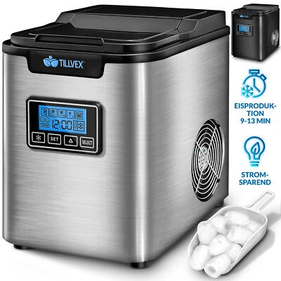 tillvex® ice cube machine 2.2L ice cube maker stainless steel ice machine icemaker - Image 1 of 4