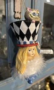 Kurt Adler Hollywood Hats Alice In Wonderland Alice Ornament NWT - Picture 1 of 11