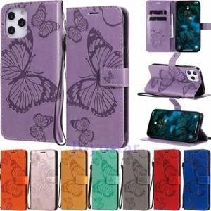 For iPhone 12 Pro Max Mini 11 XR SE 6s 8 Magnetic Flip Wallet Leather Case Cover - Picture 1 of 45