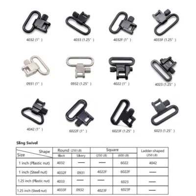 13 Kinds 1''/1.25'' Inch Sling Swivel Tactical Strap Buckles Monut Sling Ring - Image 1 of 4