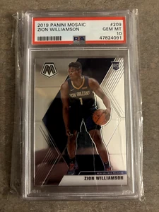2019-20 Mosaic ZION WILLIAMSON Rookie RC #209 PSA 10 Gem Mint - Picture 1 of 2