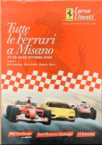 PÓSTER ORIGINAL 2002 FERRARI CARRERAS CLIENTES MISANO EVENTO 360 CHALLENGE SCHUMACHER - Imagen 1 de 5