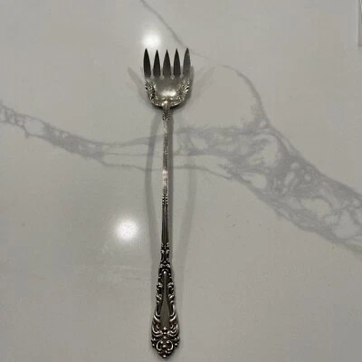 Sterling Silver Amston Athene Pattern Solid Tined Sardine Lettuce Serving Fork Foto 1 de 4