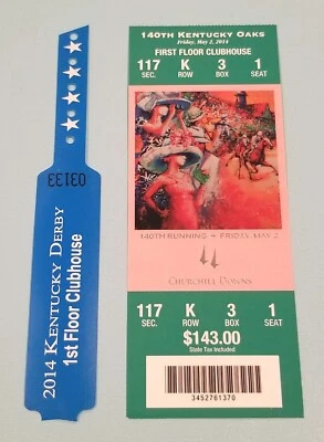 Lote de boletos y Weistband del Derby de Kentucky 2014 140th Running Churchill Downs Foto 1 de 3